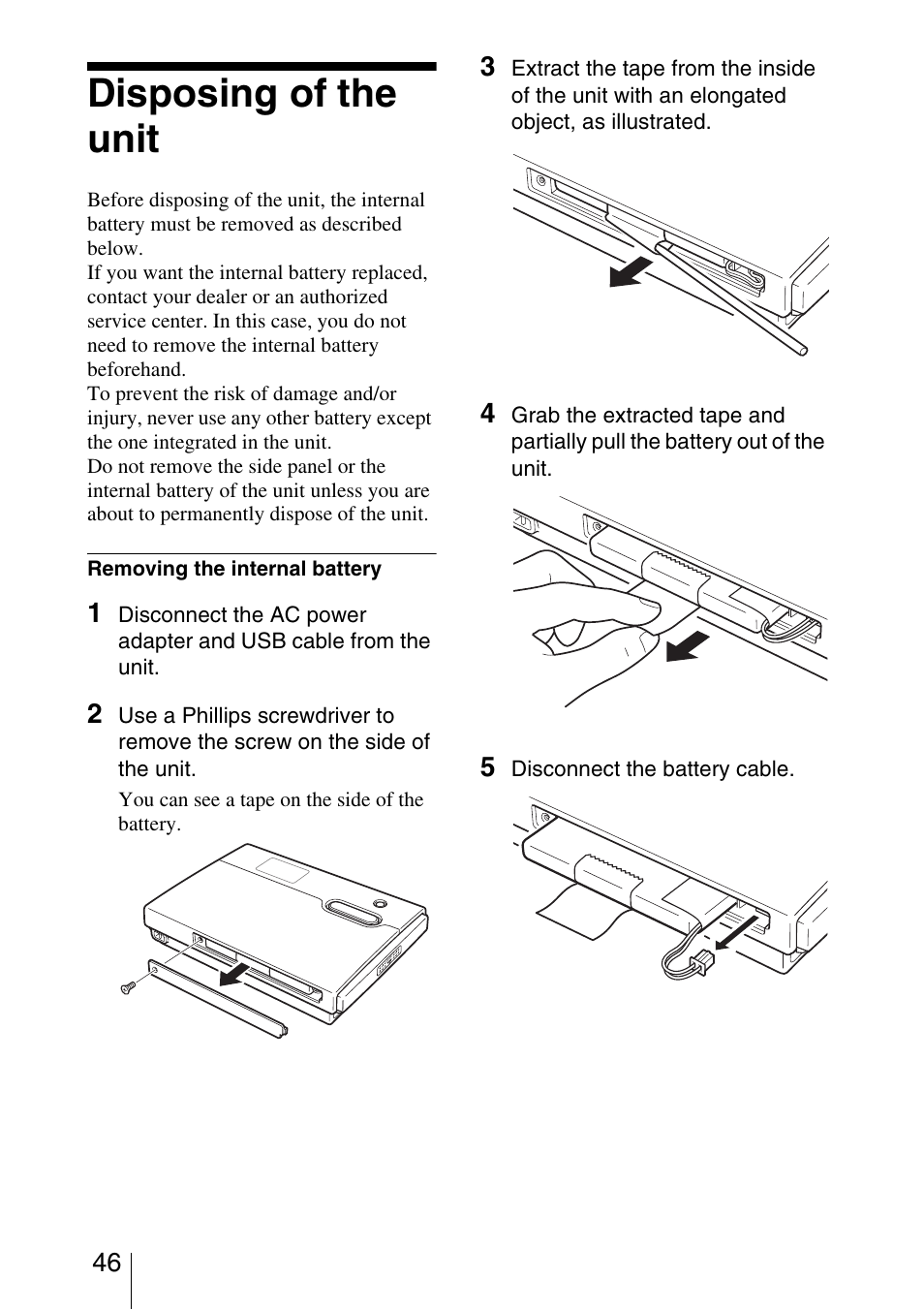 Disposing of the unit | Sony HDPS-M10 User Manual | Page 46 / 53