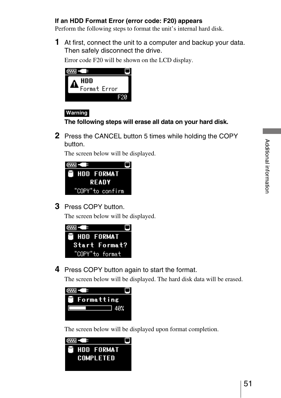 Sony HDPS-M10 User Manual | Page 51 / 53