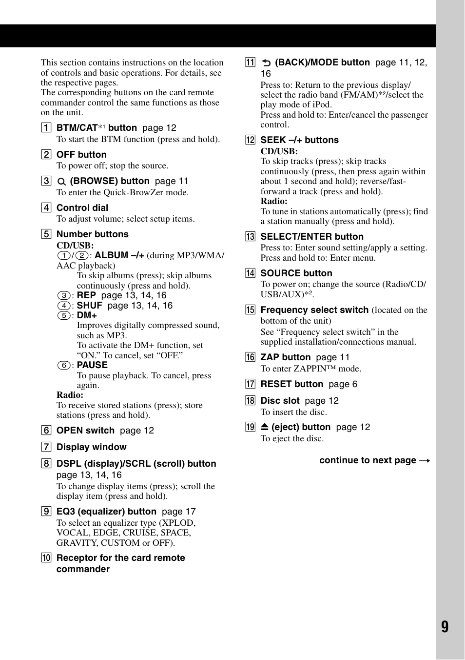 Sony CDX-H910UI User Manual | Page 9 / 132