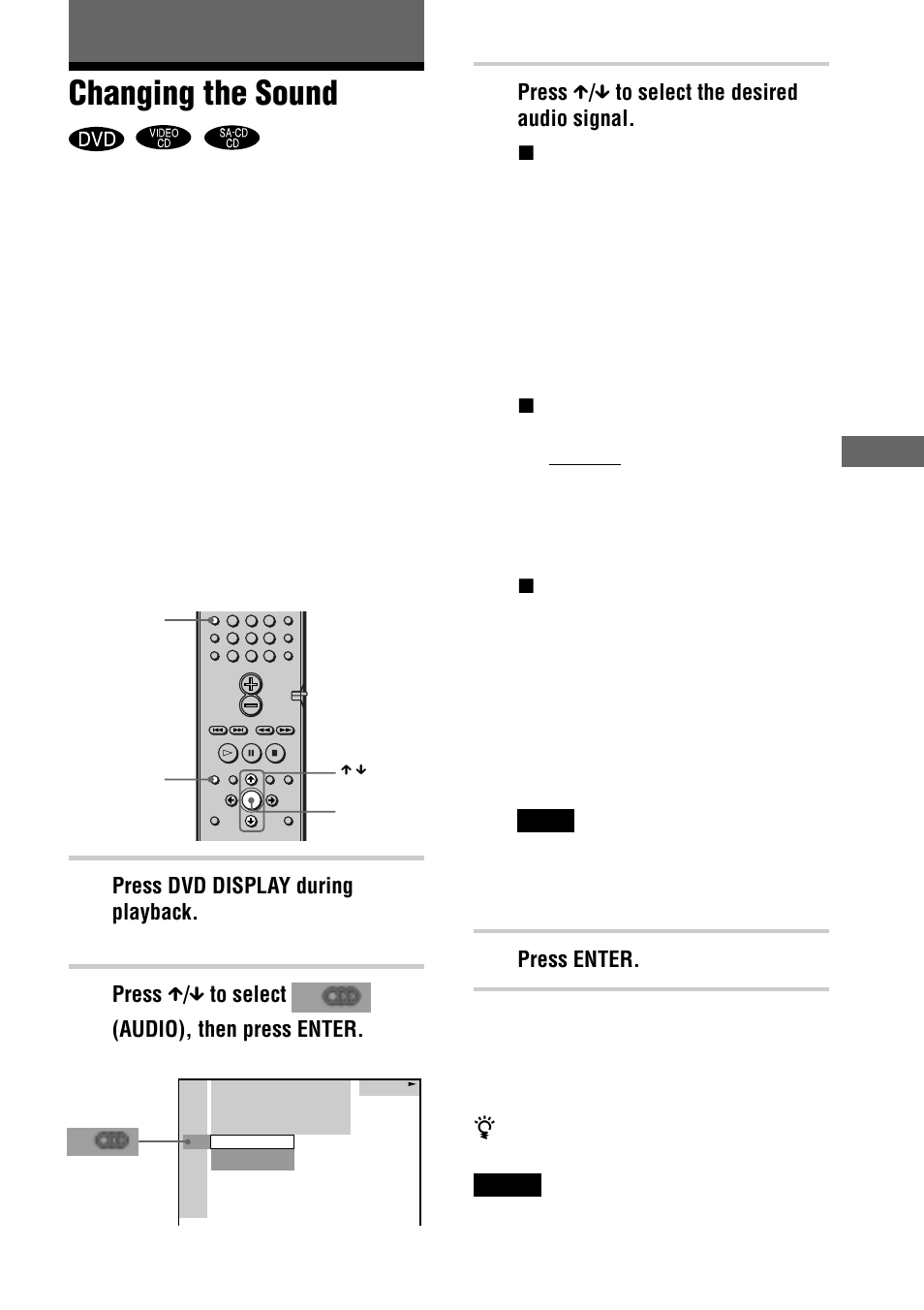 Changing the sound | Sony DAV-C990 User Manual | Page 49 / 88