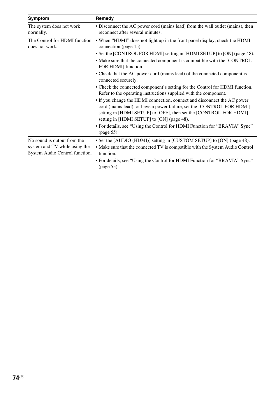 Sony DAV-HDX274 User Manual | Page 74 / 92