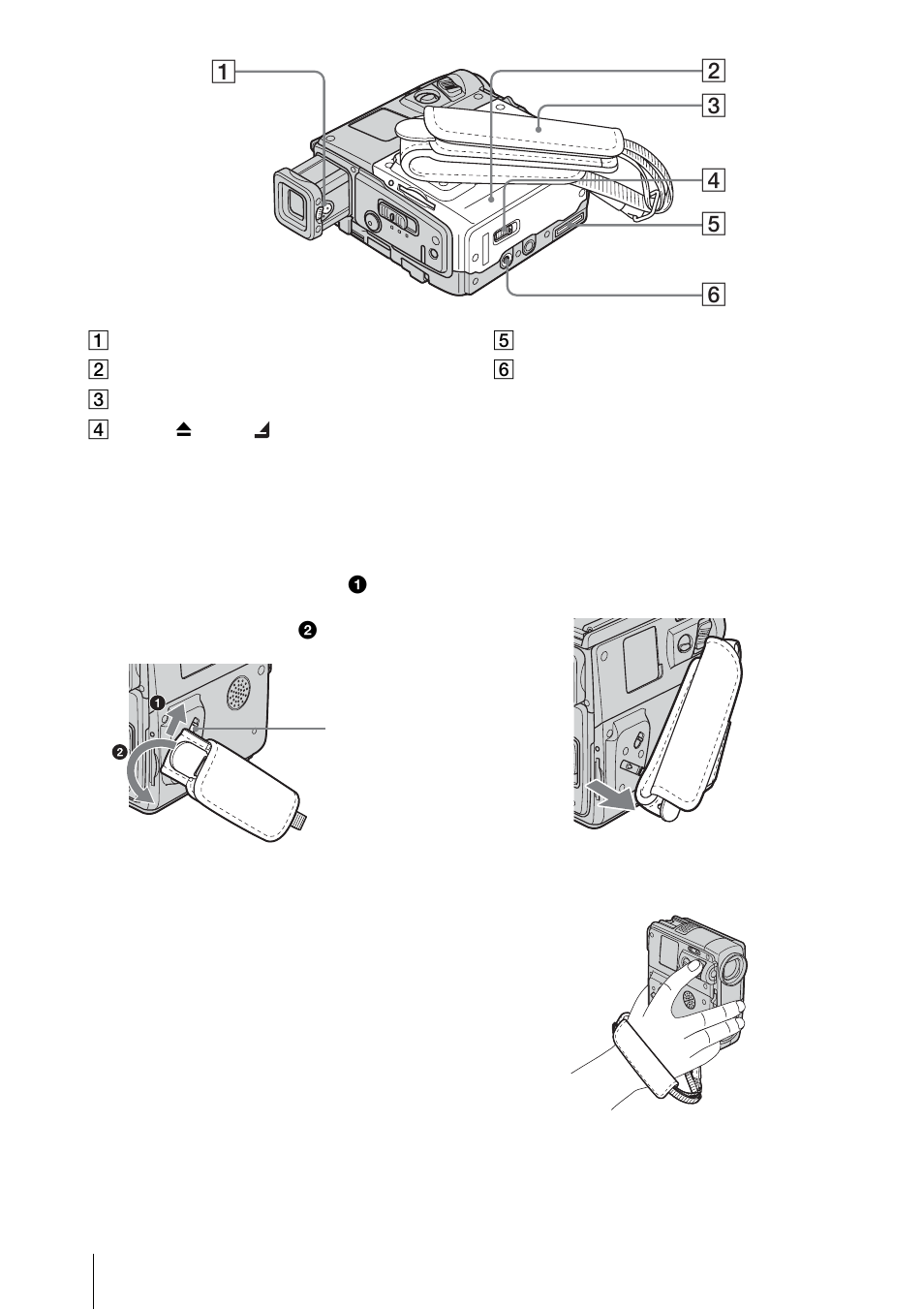 R (p. 142), Using the strap belt as a wrist strap | Sony DCR-PC109 User Manual | Page 142 / 152