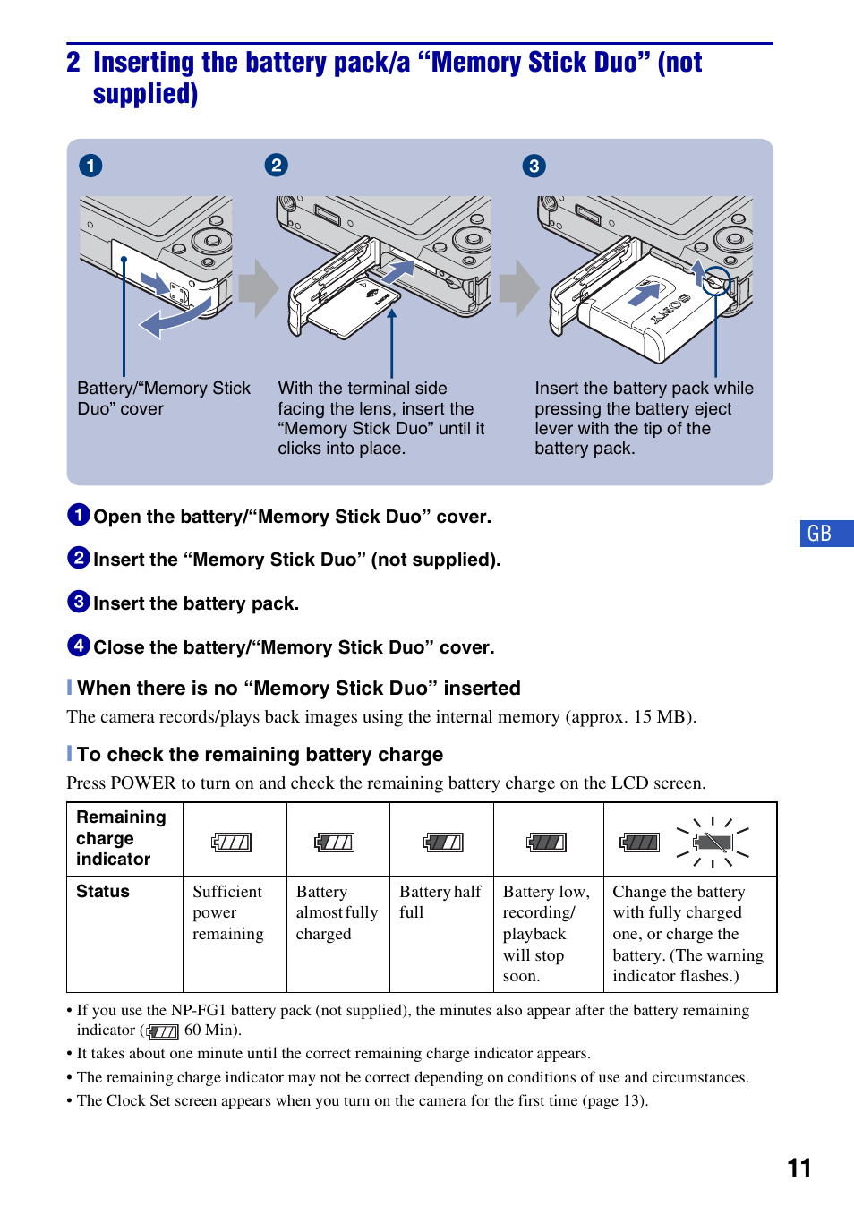 Sony DSC-W300 User Manual | Page 11 / 76