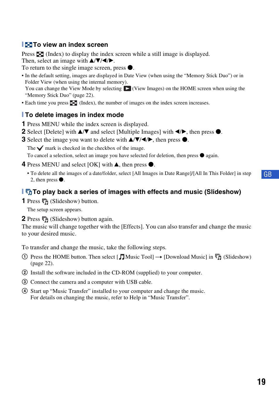 Sony DSC-W300 User Manual | Page 19 / 76