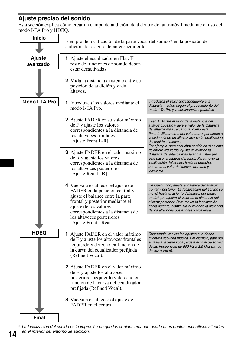 Ajuste preciso del sonido | Sony CDX-GT805DX User Manual | Page 60 / 72