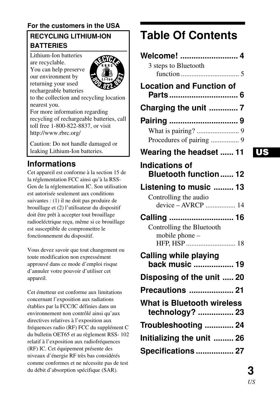 Sony DR-BT50 User Manual | Page 3 / 56