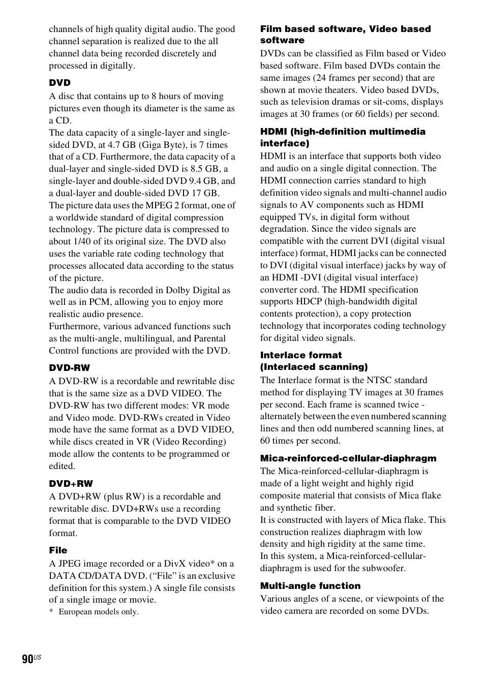 Sony DAV-X1V User Manual | Page 90 / 107