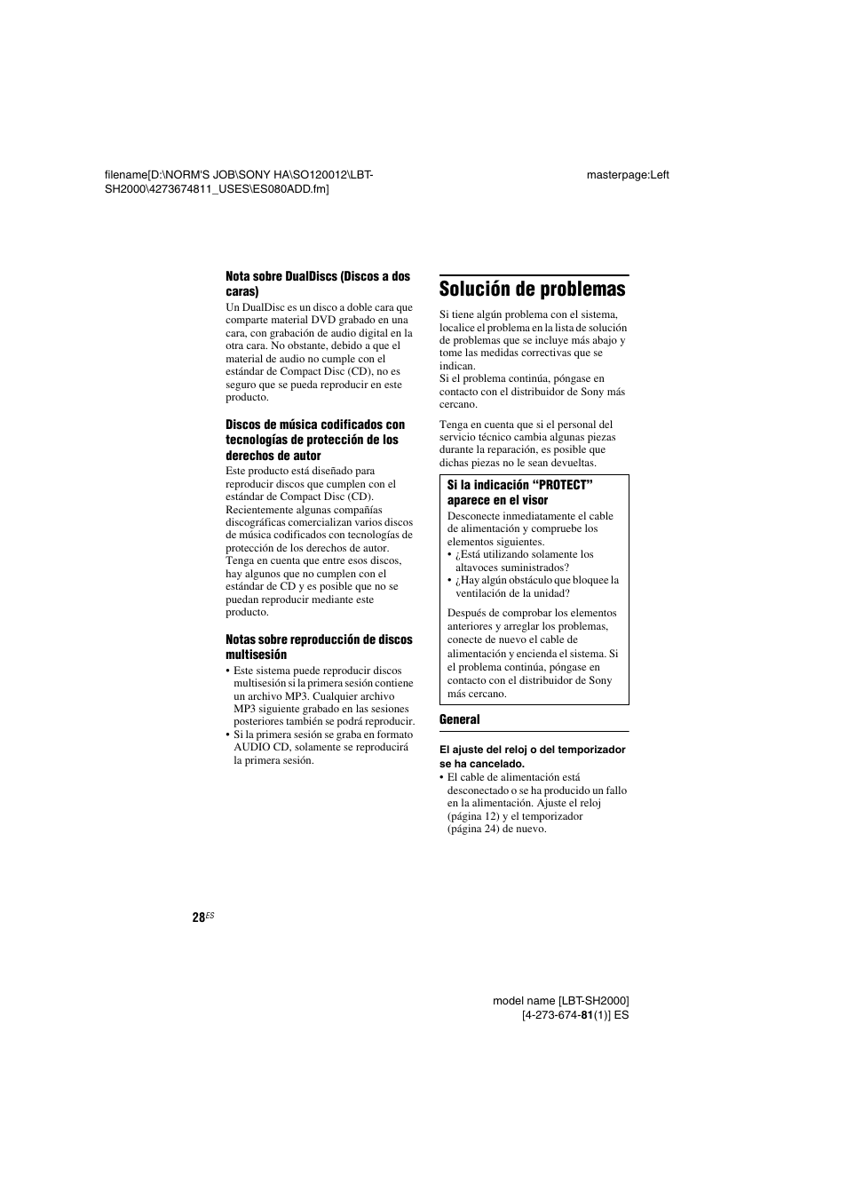 Solución de problemas | Sony LBT-SH2000 User Manual | Page 60 / 72
