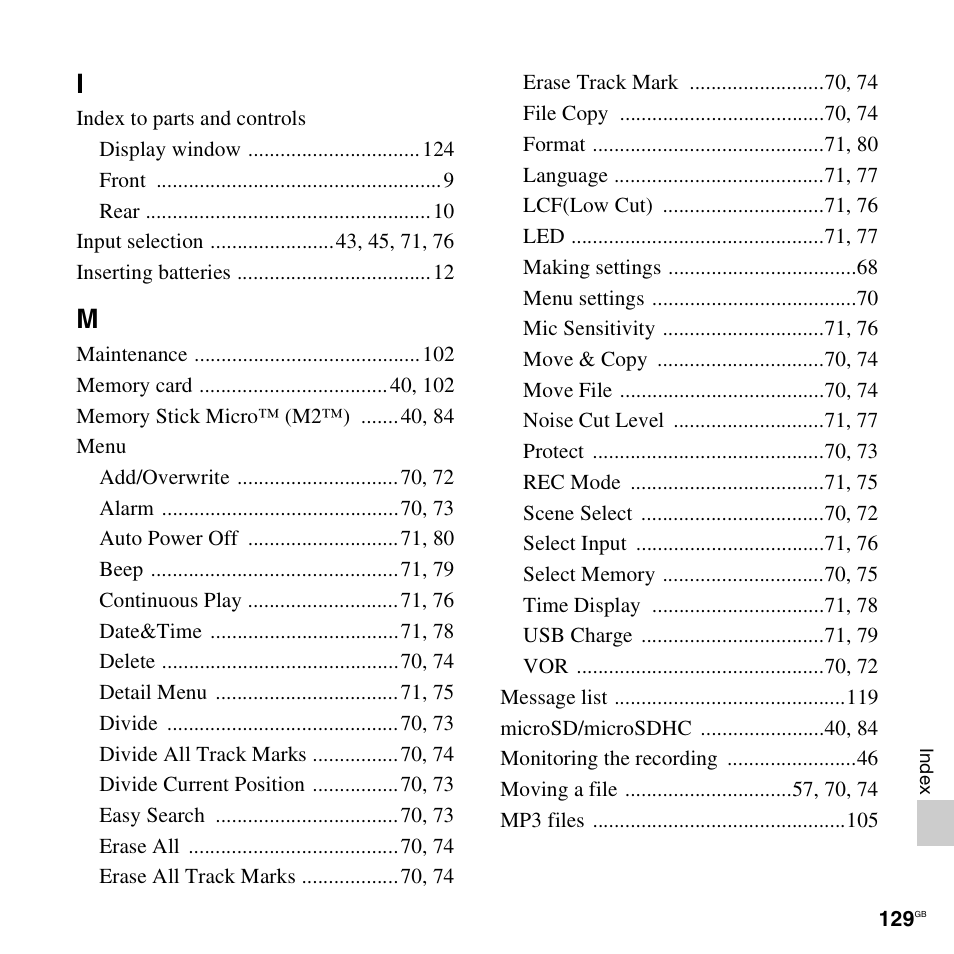 Sony ICD-AX412 User Manual | Page 129 / 131