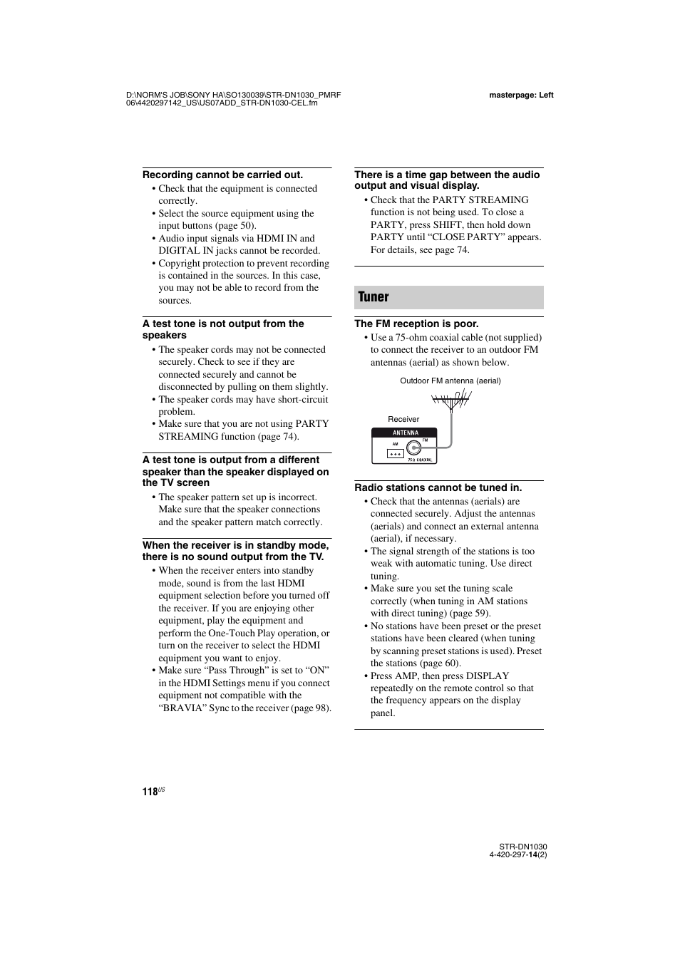 Tuner | Sony STR-DN1030 User Manual | Page 118 / 132
