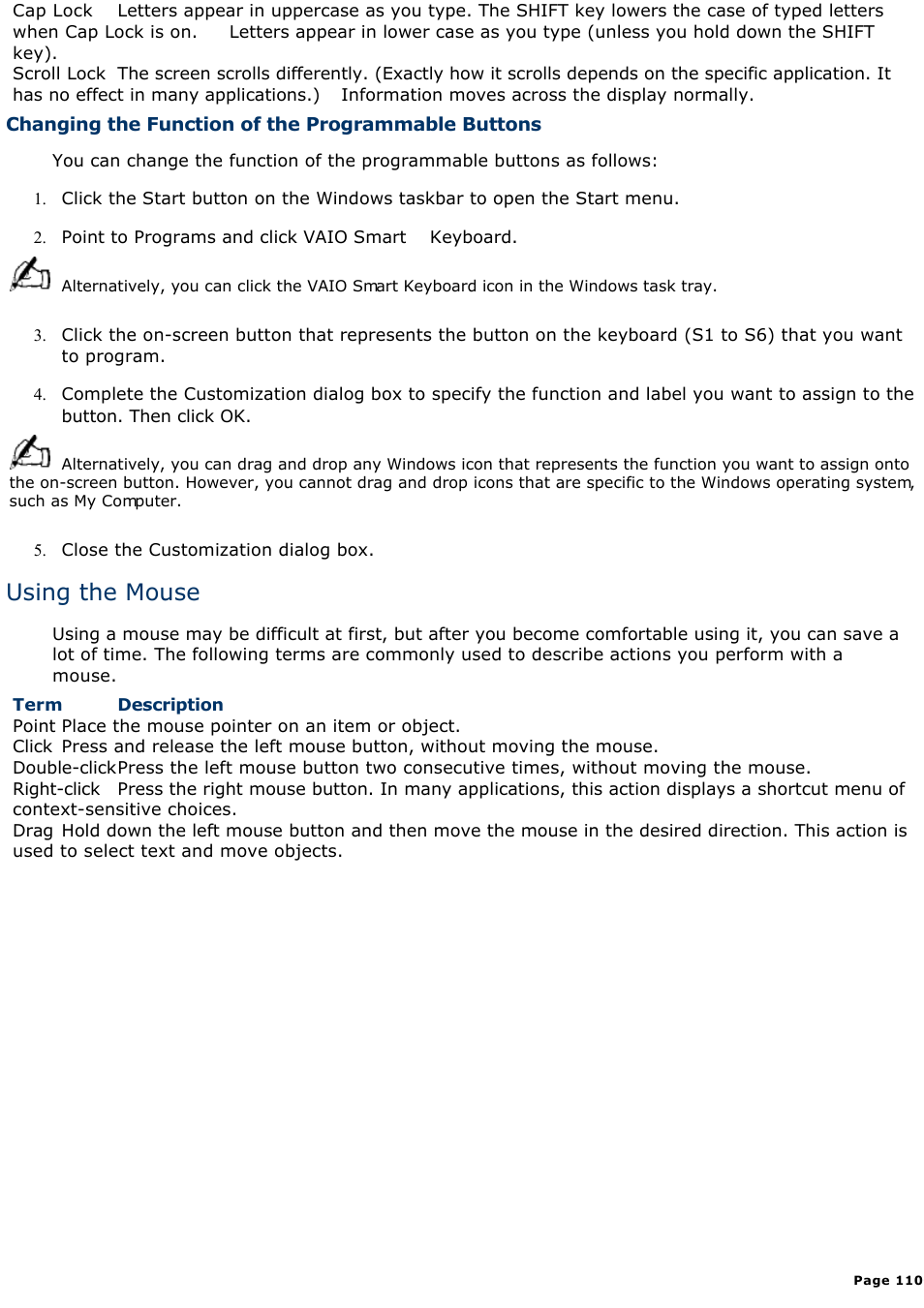 Using the mouse | Sony PCV-E308DS User Manual | Page 1100 / 1141
