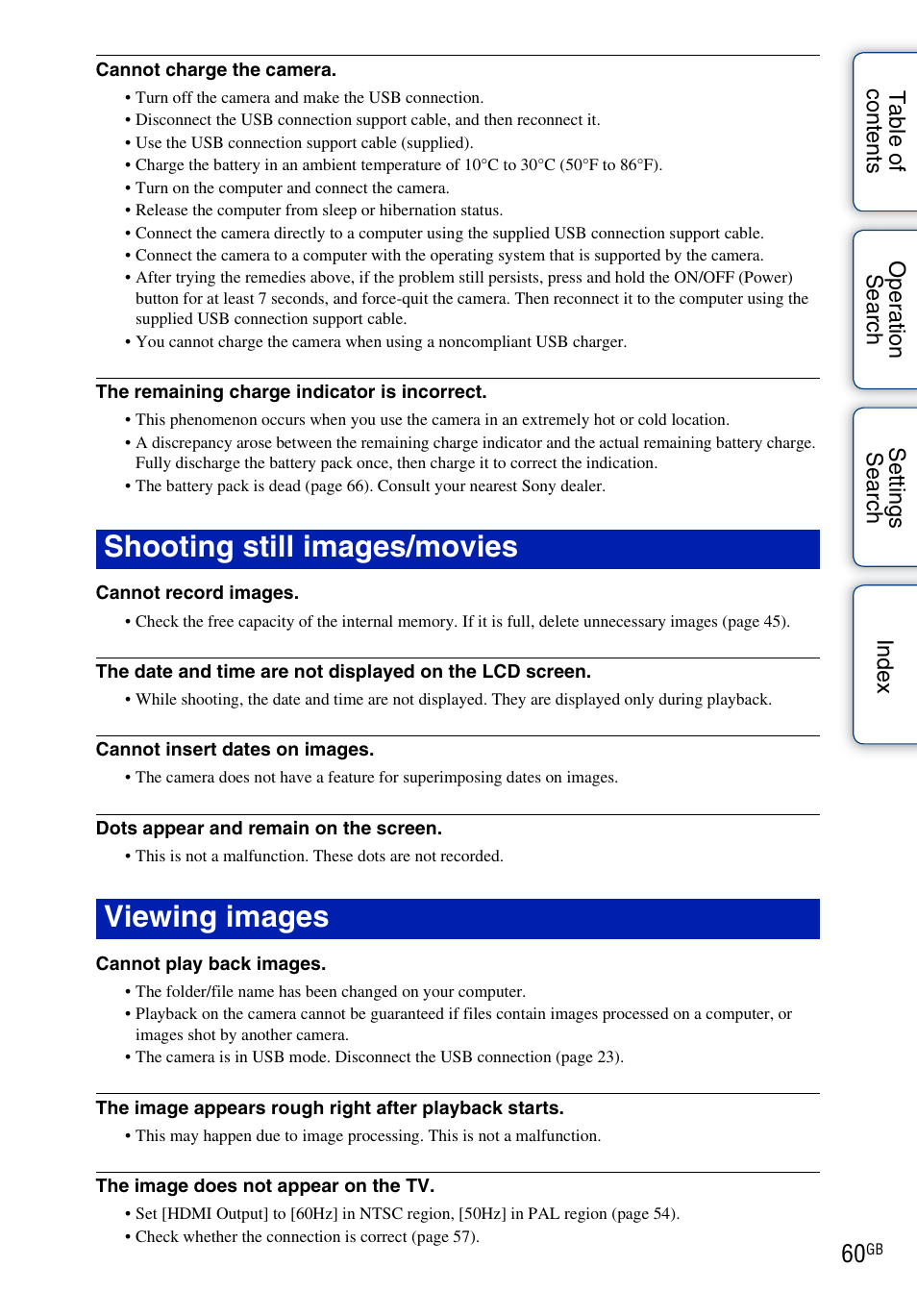 Shooting still images/movies viewing images | Sony bloggie MHS-TS22 User Manual | Page 60 / 70