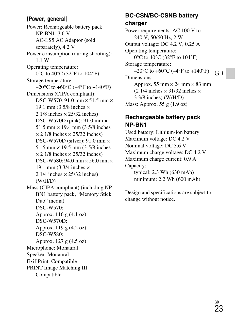 Sony DSC-W570 User Manual | Page 23 / 52