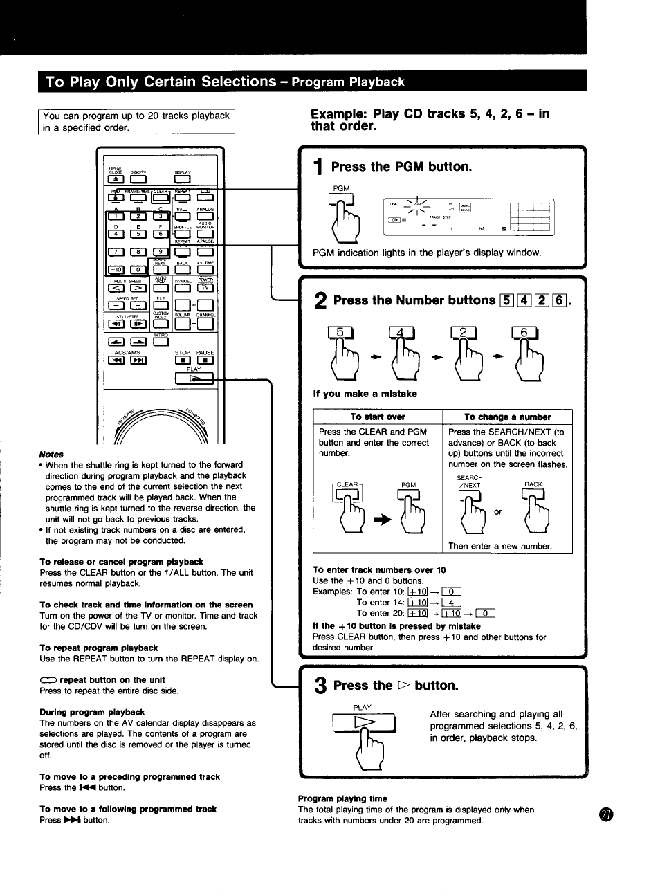 Program playback, A cd, A cd ij] cl | Cd cd a o, As s5, Nan ri?i 1^ 1^ o, 1x1 xi, 3 press the l> button, Cs a, B i±i eg | Sony MDP-333 User Manual | Page 27 / 39