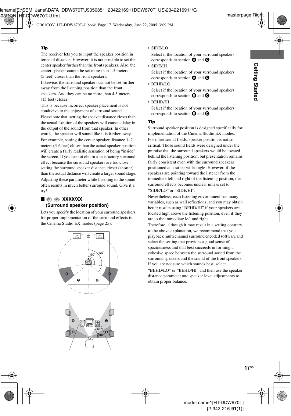 Gettin g star ted | Sony HT-DDW670T User Manual | Page 17 / 44