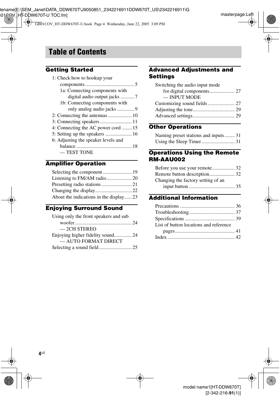 Sony HT-DDW670T User Manual | Page 4 / 44