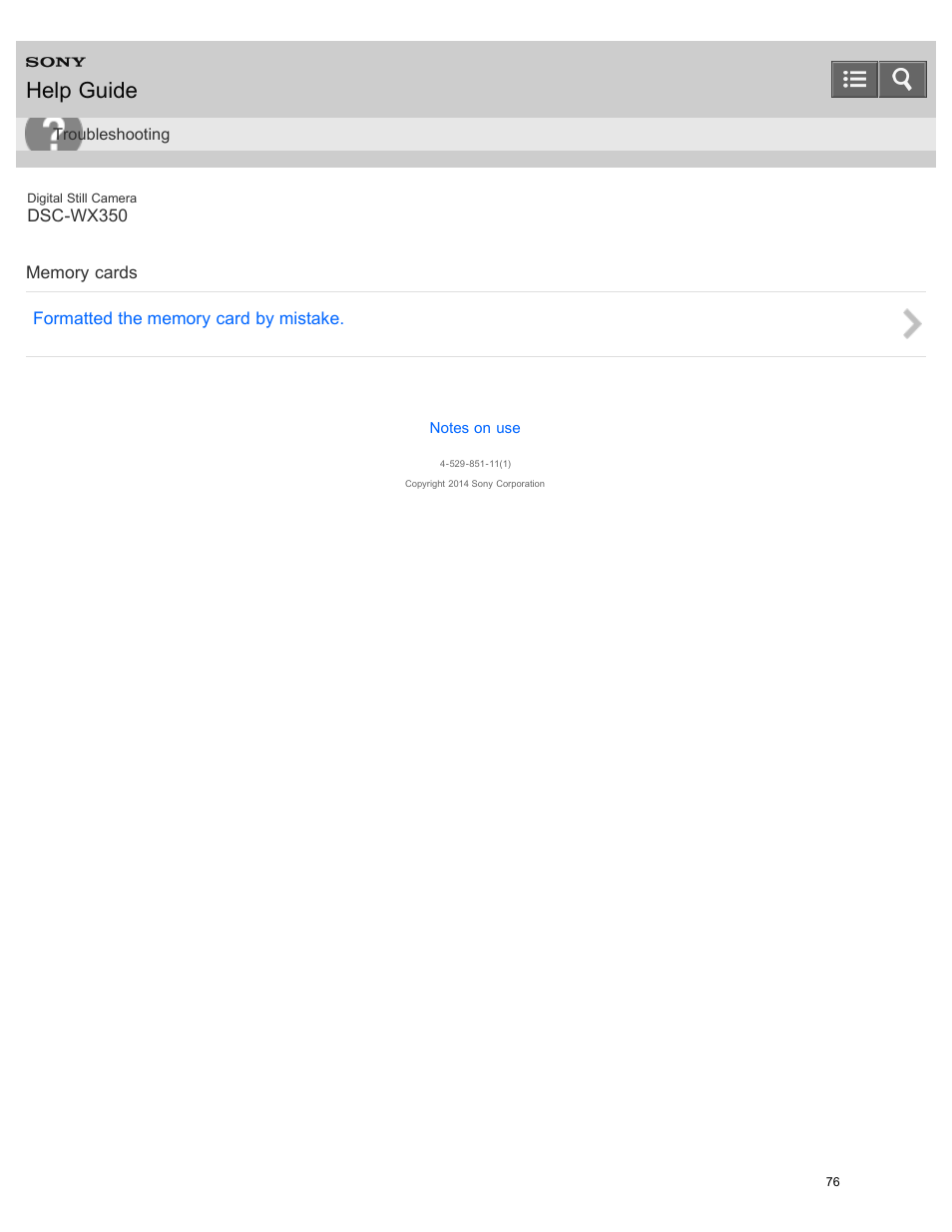 Memory cards, Help guide | Sony DSC-WX350 User Manual | Page 80 / 319