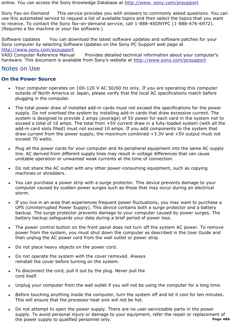 Sony PCV-R536DS User Manual | Page 486 / 586