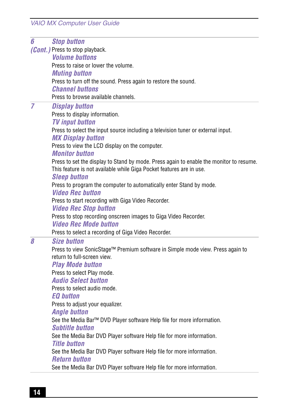 Sony PCV-MXS10 User Manual | Page 14 / 92
