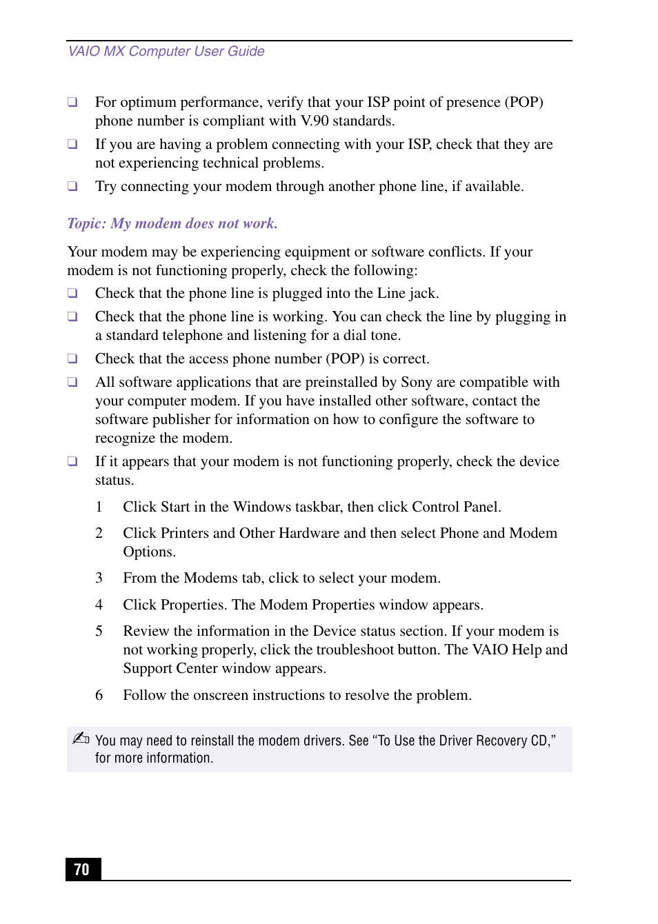 Sony PCV-MXS10 User Manual | Page 70 / 92