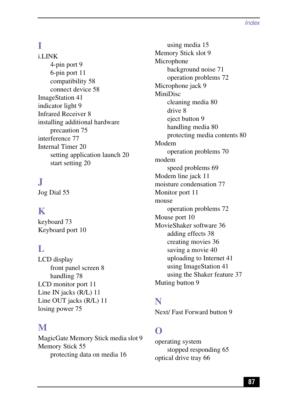 Sony PCV-MXS10 User Manual | Page 87 / 92