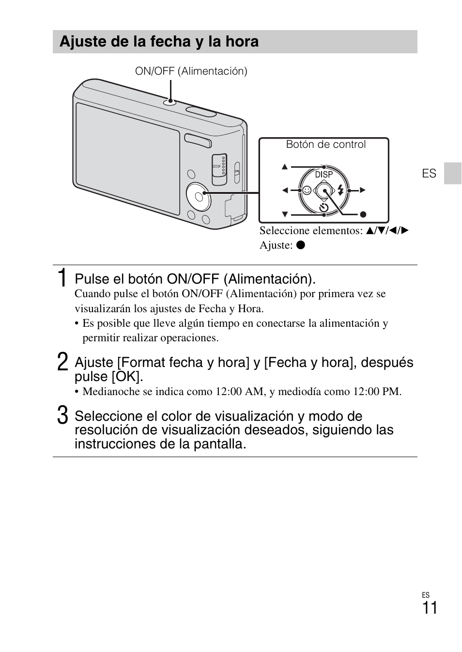 Ajuste de la fecha y la hora | Sony DSC-W530 User Manual | Page 33 / 48