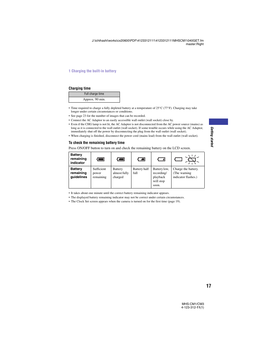 Sony MHS-CM1 User Manual | Page 17 / 75