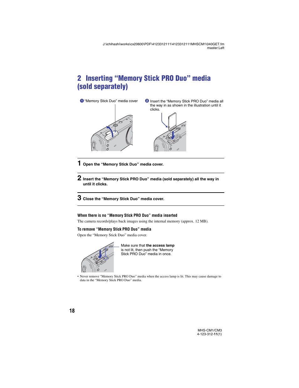 Sony MHS-CM1 User Manual | Page 18 / 75