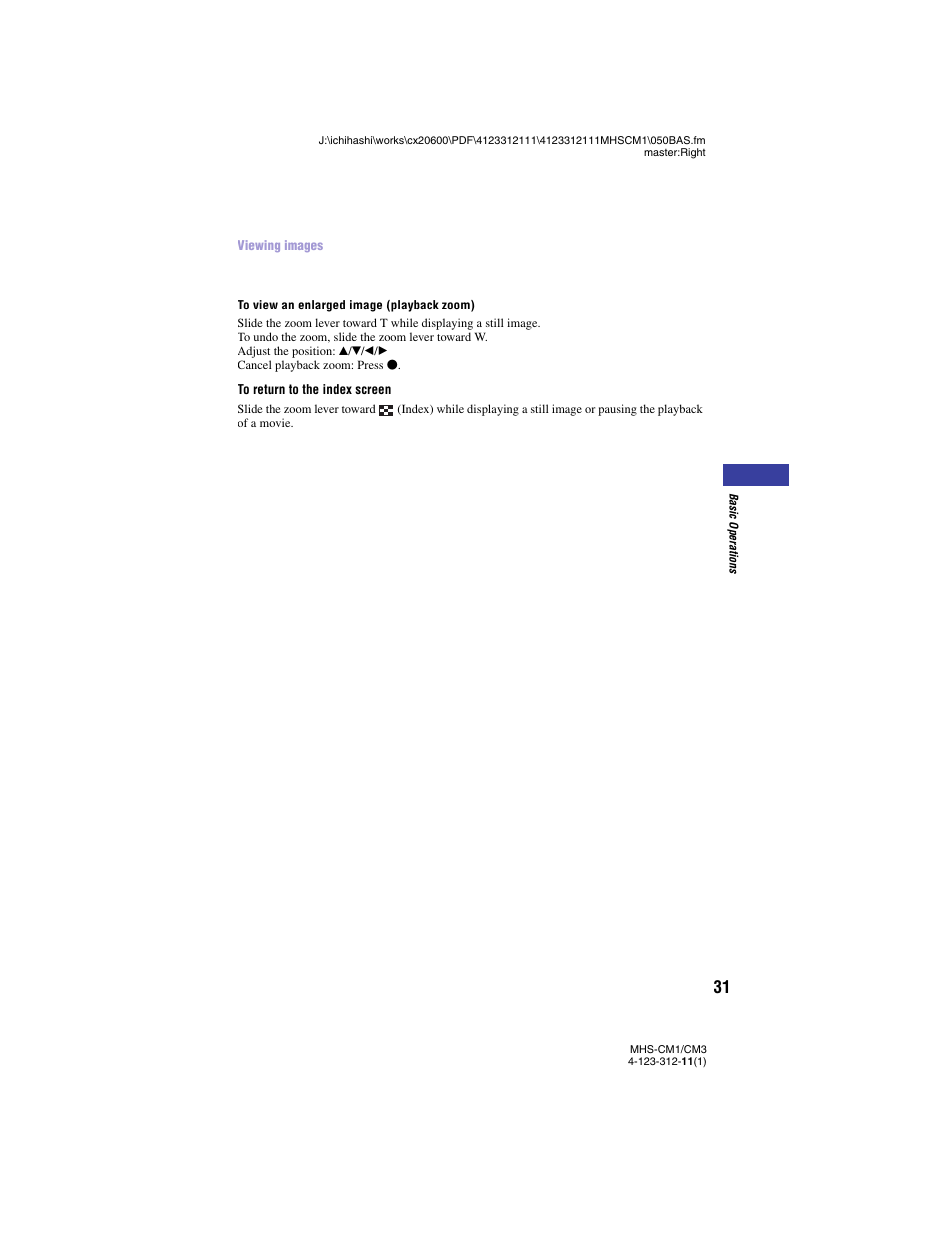 Sony MHS-CM1 User Manual | Page 31 / 75