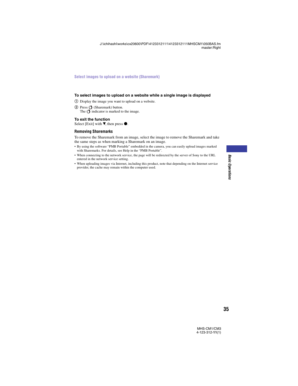 Sony MHS-CM1 User Manual | Page 35 / 75