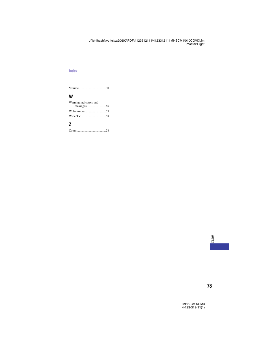 Sony MHS-CM1 User Manual | Page 73 / 75