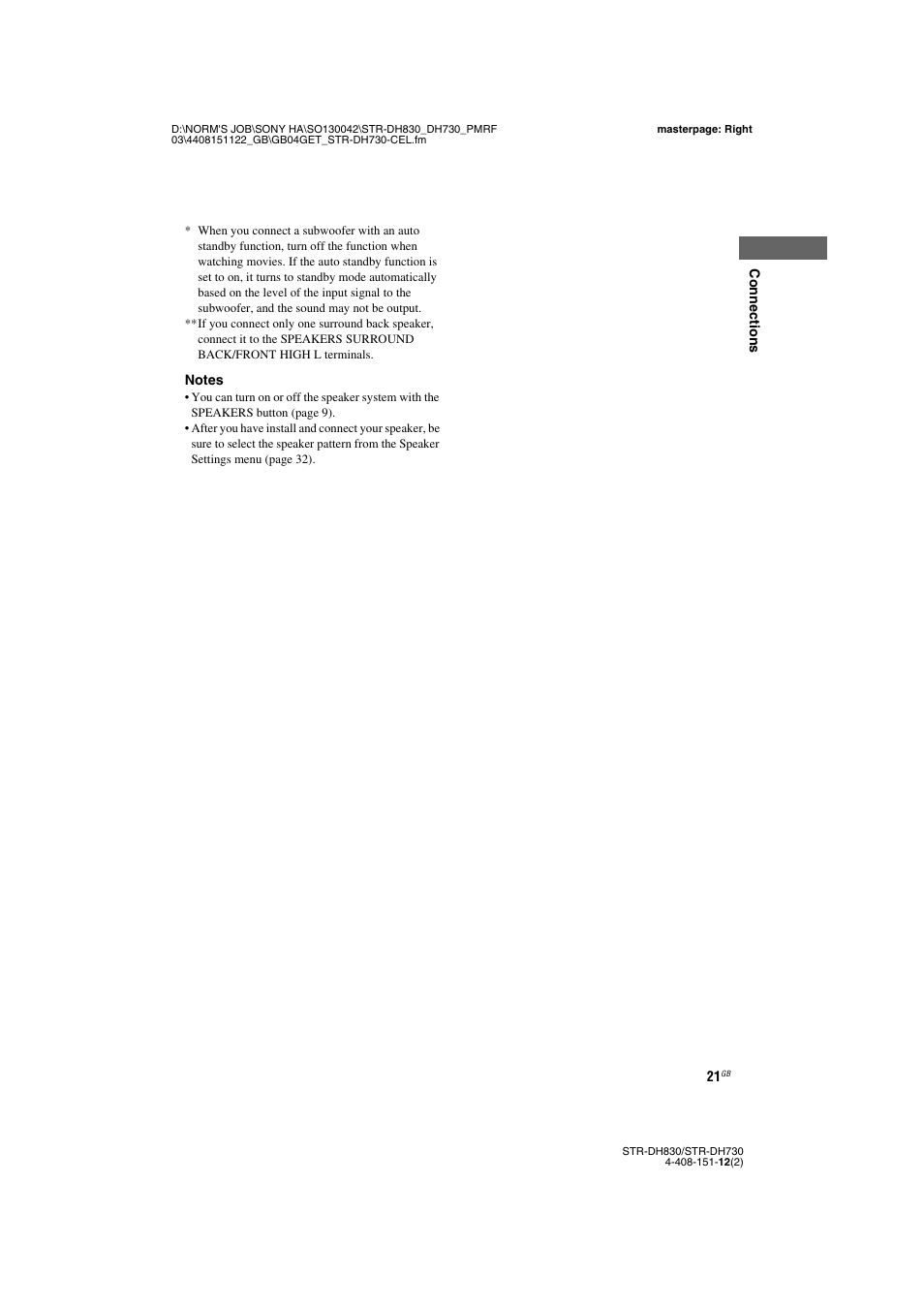 Sony STRDH830 User Manual | Page 21 / 88