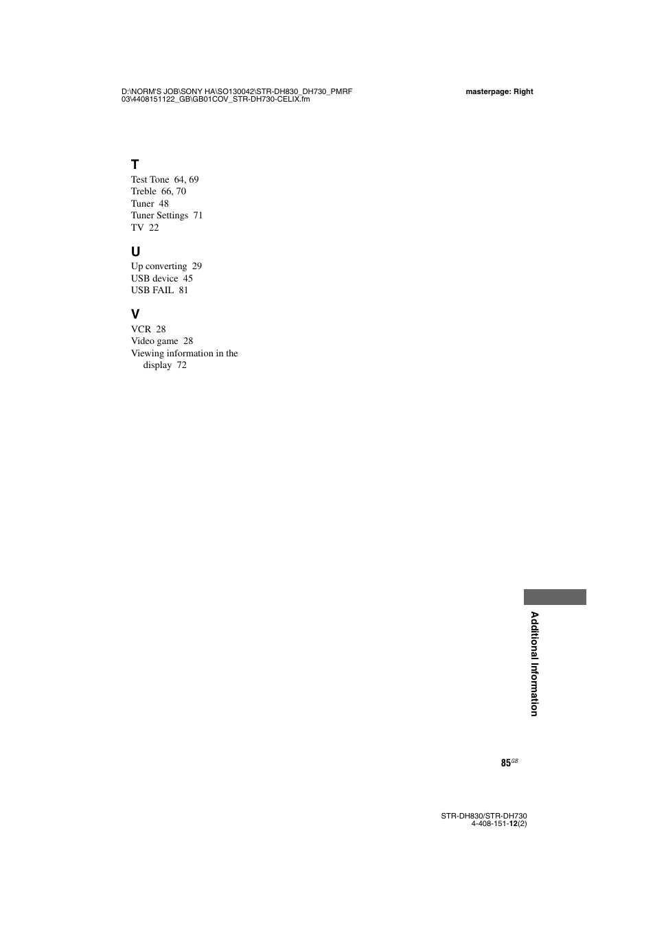 Sony STRDH830 User Manual | Page 85 / 88