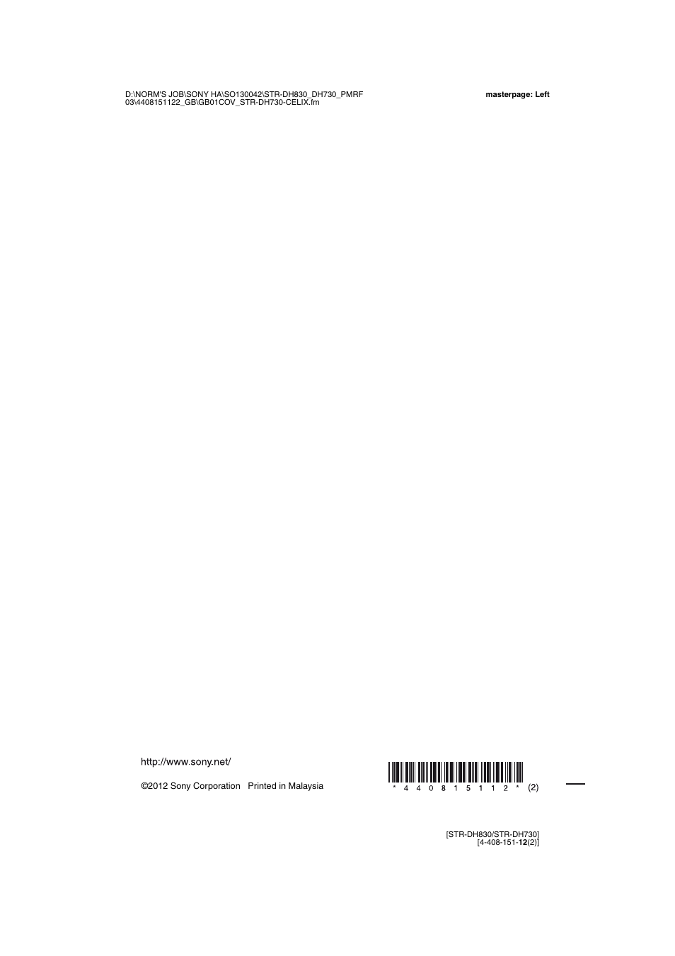Sony STRDH830 User Manual | Page 88 / 88