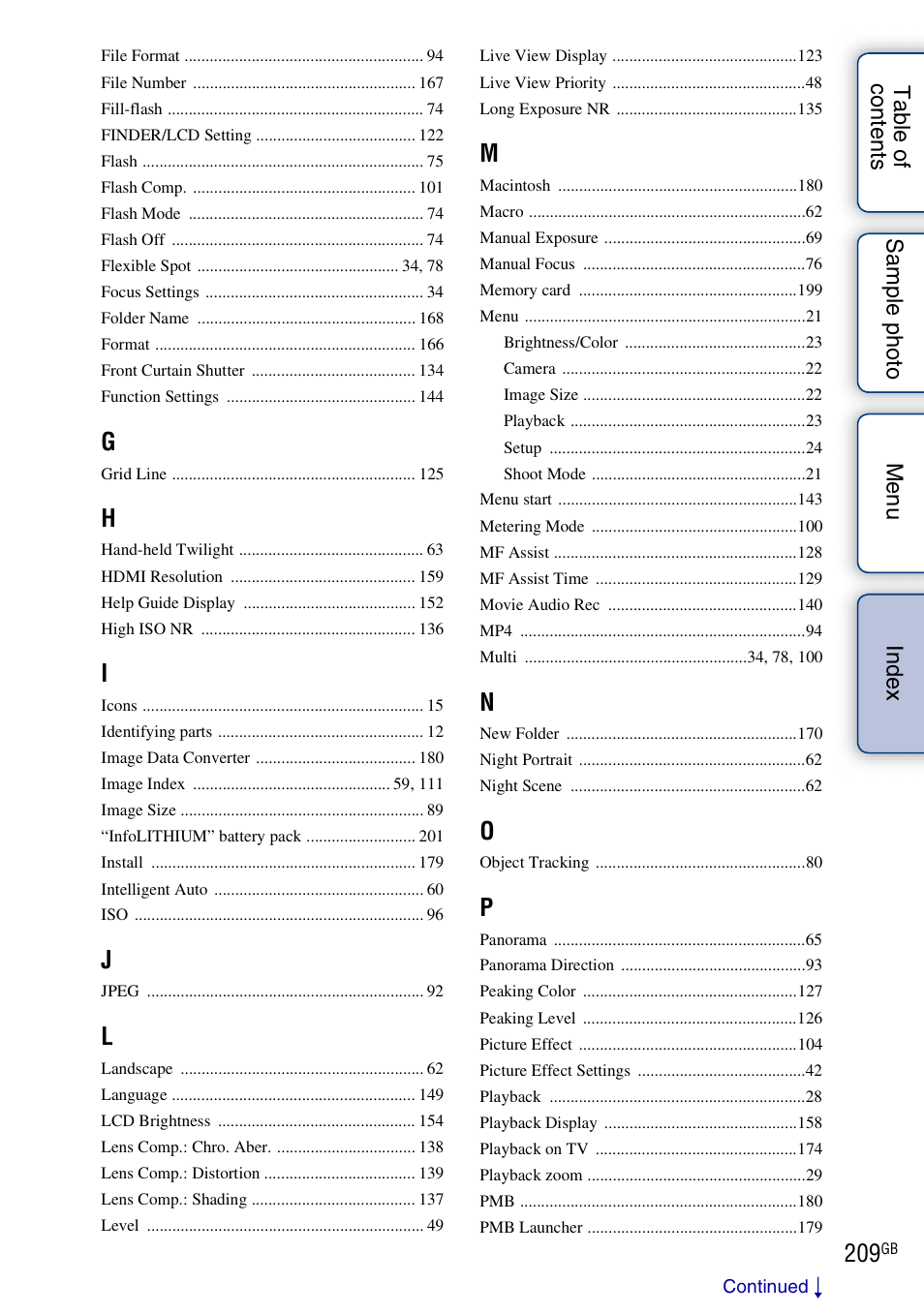 Sony NEX-7K User Manual | Page 209 / 211