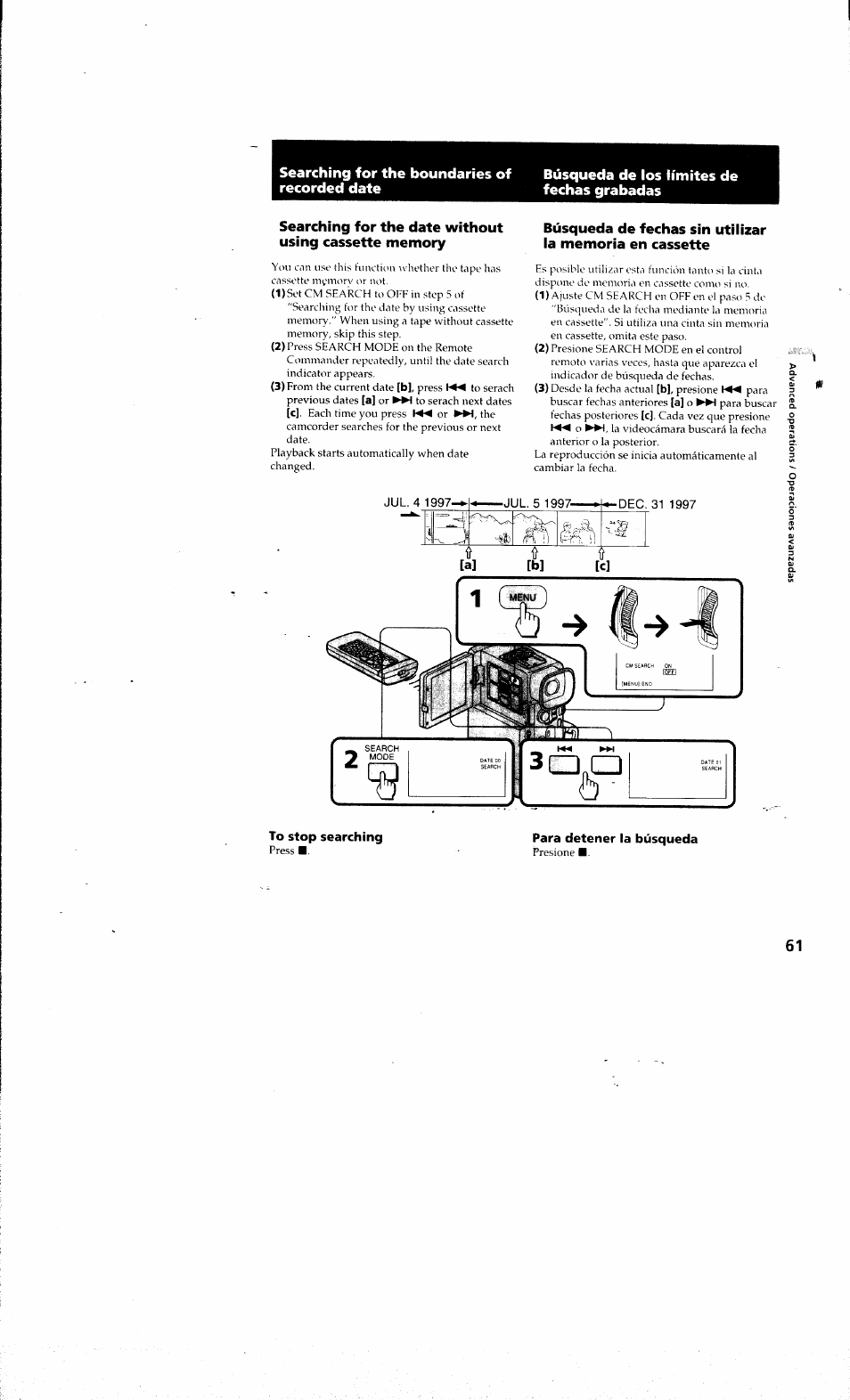 Para detener la búsqueda | Sony DCR-PC10 User Manual | Page 59 / 122