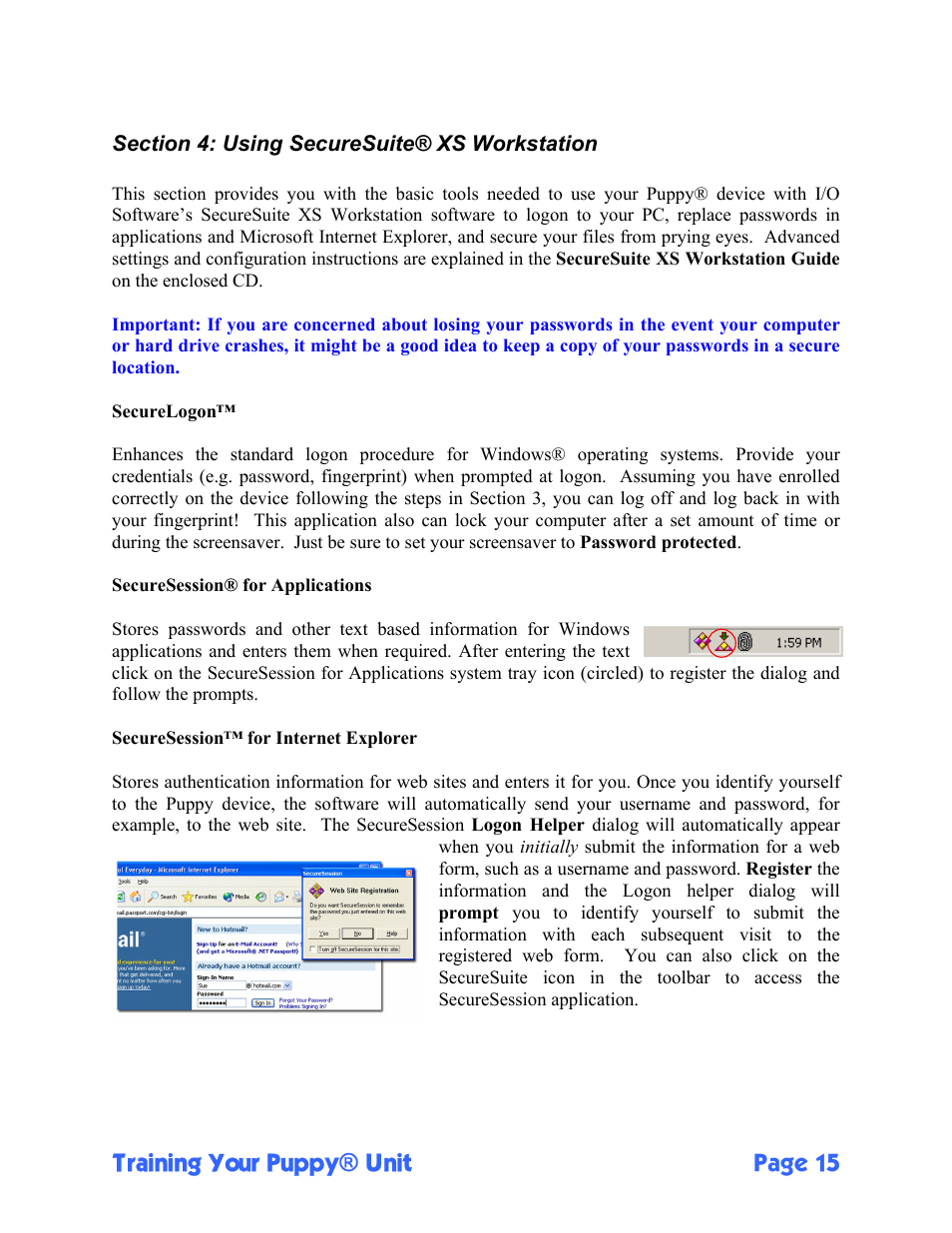 Training your puppy® unit page 15 | Sony FIU-710 User Manual | Page 15 / 24