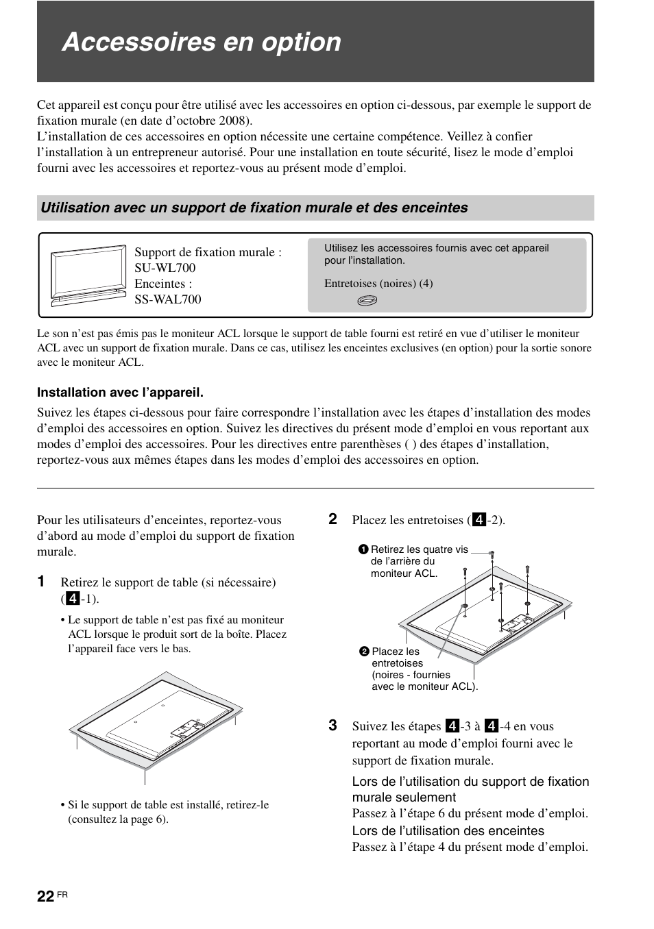 Accessoires en option | Sony KLV-40ZX1M User Manual | Page 50 / 87