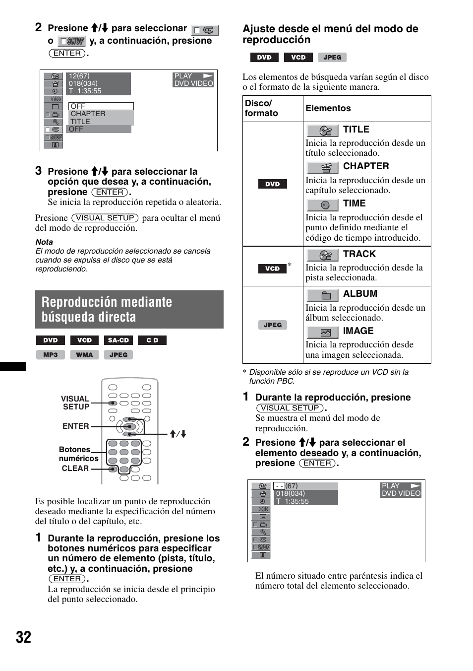 Reproducción mediante búsqueda directa, R 32 | Sony MEX-DV2200 User Manual | Page 158 / 192