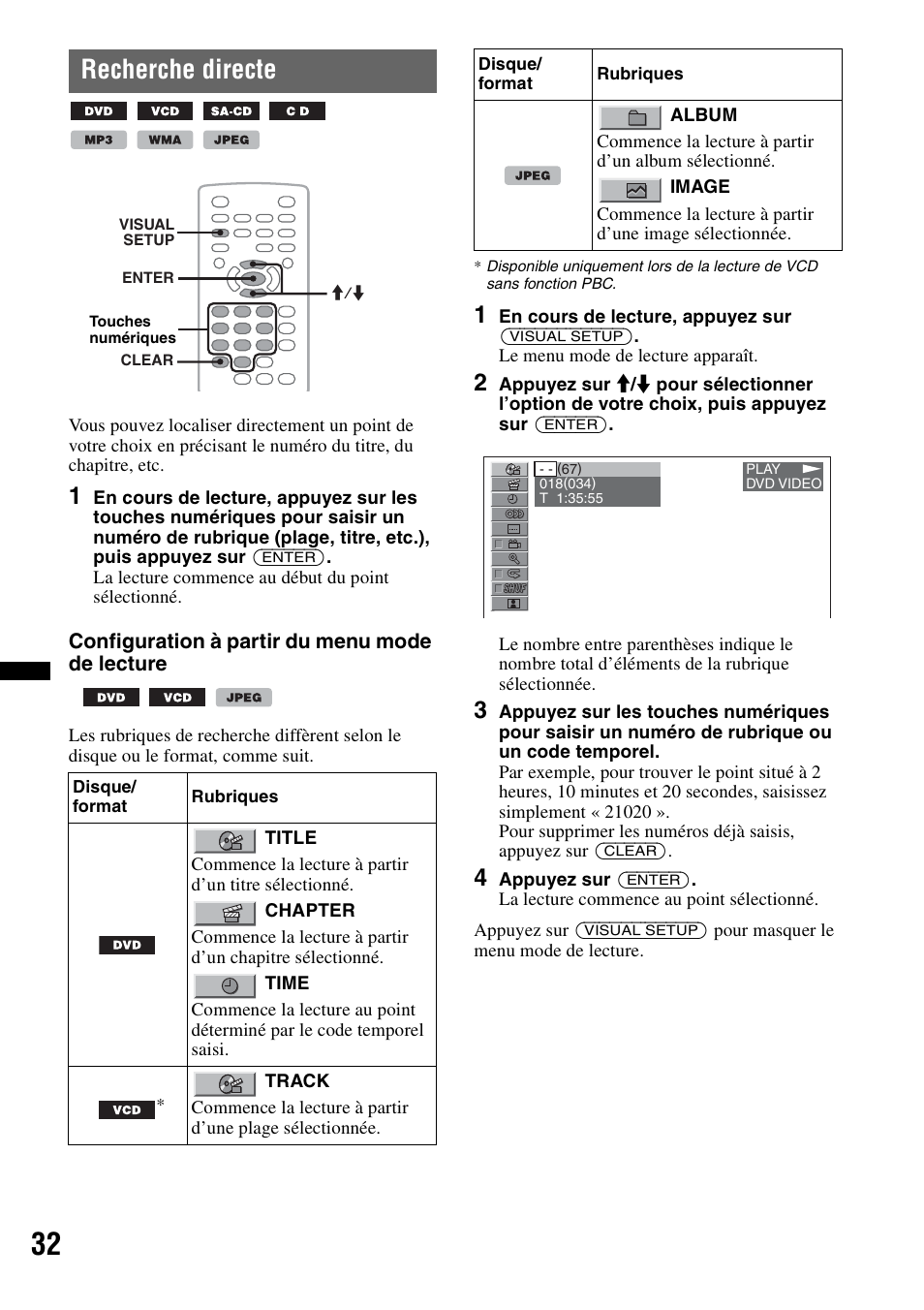 Recherche directe, R 32 | Sony MEX-DV2200 User Manual | Page 94 / 192