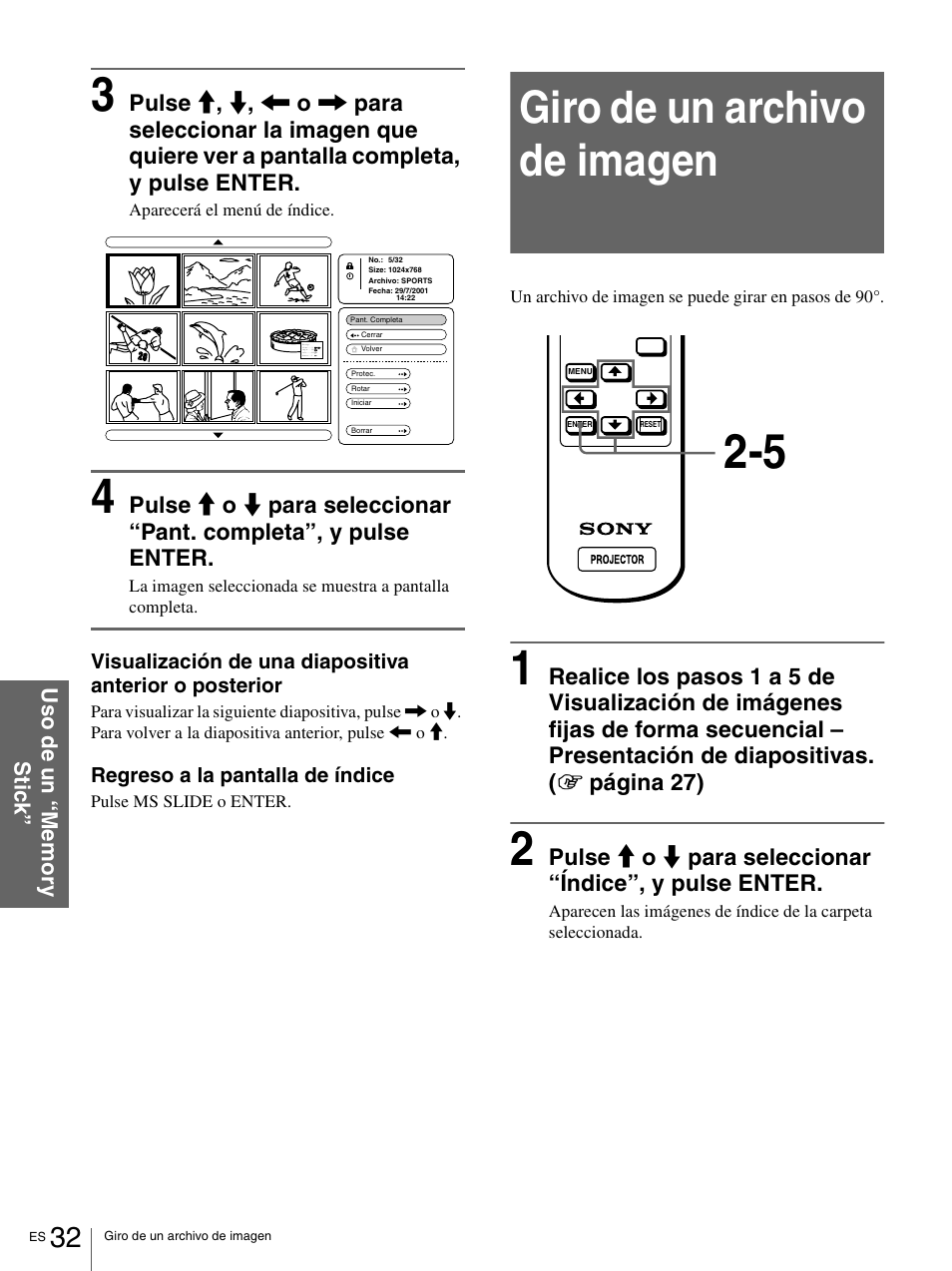 Giro de un archivo de imagen | Sony VPL-HS1 User Manual | Page 128 / 152