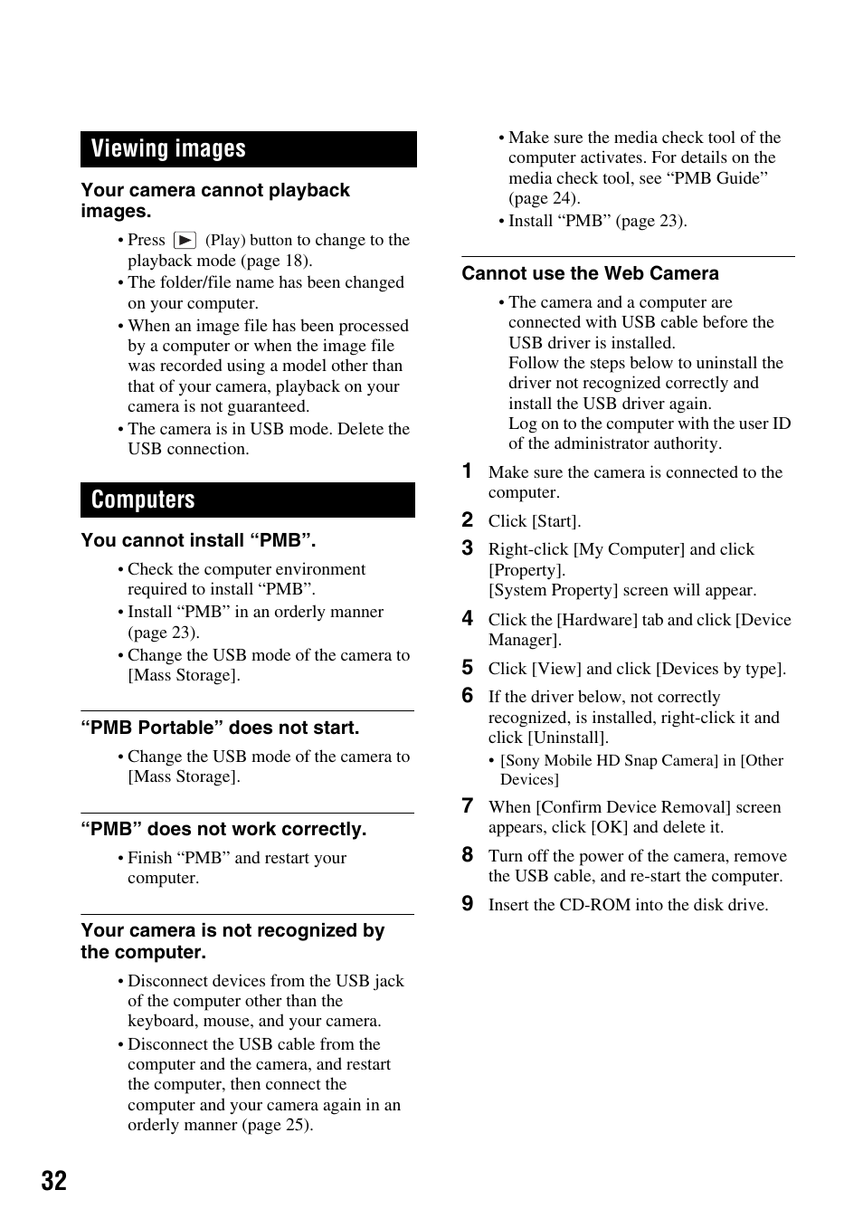Viewing images, Computers, Viewing images computers | Sony MHS-CM1 User Manual | Page 32 / 40