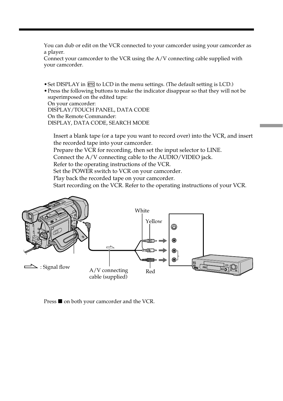Dubbing a tape | Sony DCR-TRV950 User Manual | Page 95 / 256