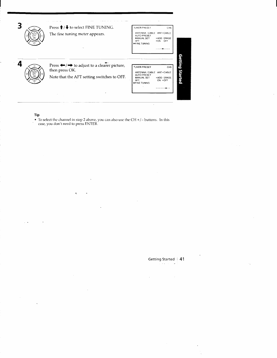 Getting started | Sony SLV-688HF User Manual | Page 41 / 79