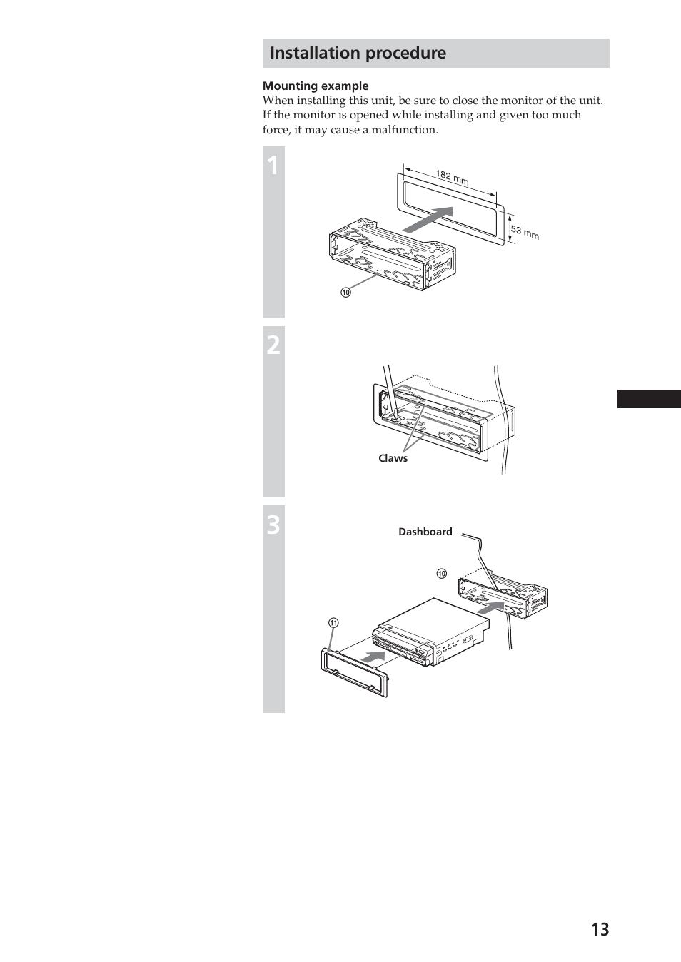 Installation procedure | Sony XAV-A1 User Manual | Page 13 / 44