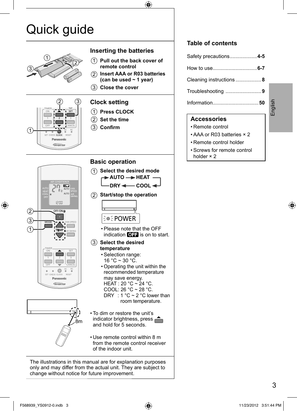 Panasonic CU2RE18PBE User Manual | Page 3 / 52