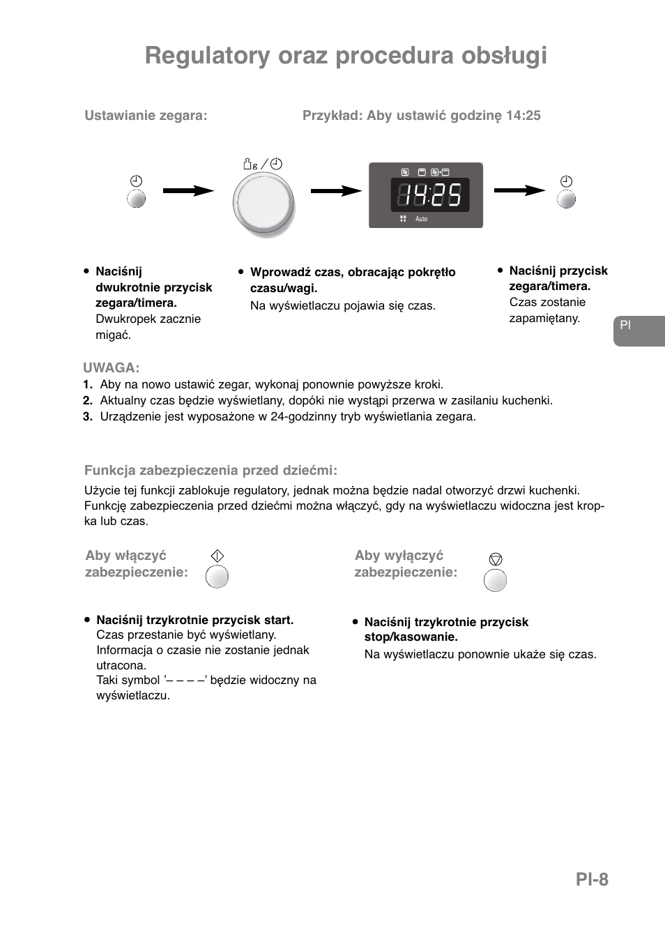 Regulatory oraz procedura obsługi, Pl-8 | Panasonic NNJ169MMWPG User Manual | Page 173 / 374