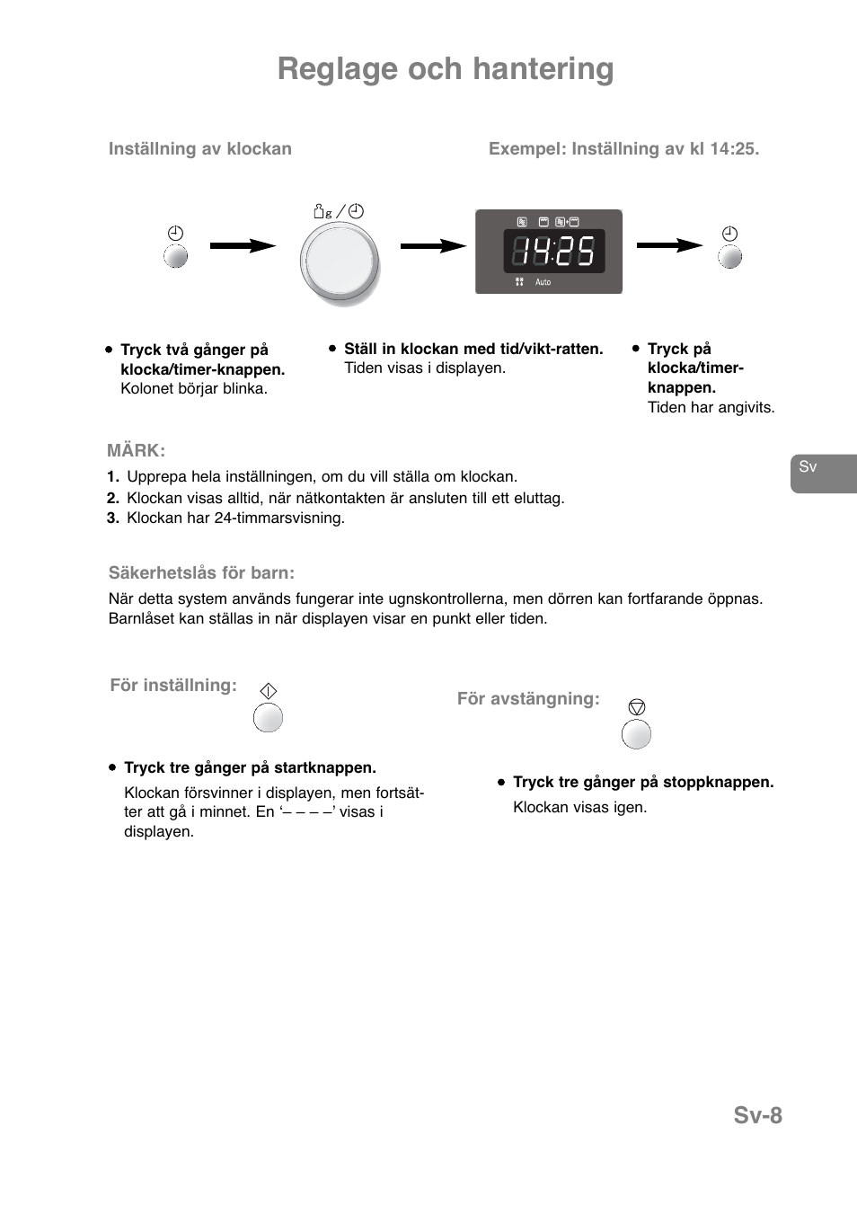 Reglage och hantering, Sv-8 | Panasonic NNJ169MMWPG User Manual | Page 197 / 374