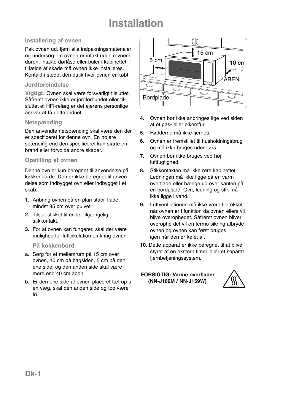 Installation, Dk-1 | Panasonic NNJ169MMWPG User Manual | Page 213 / 374