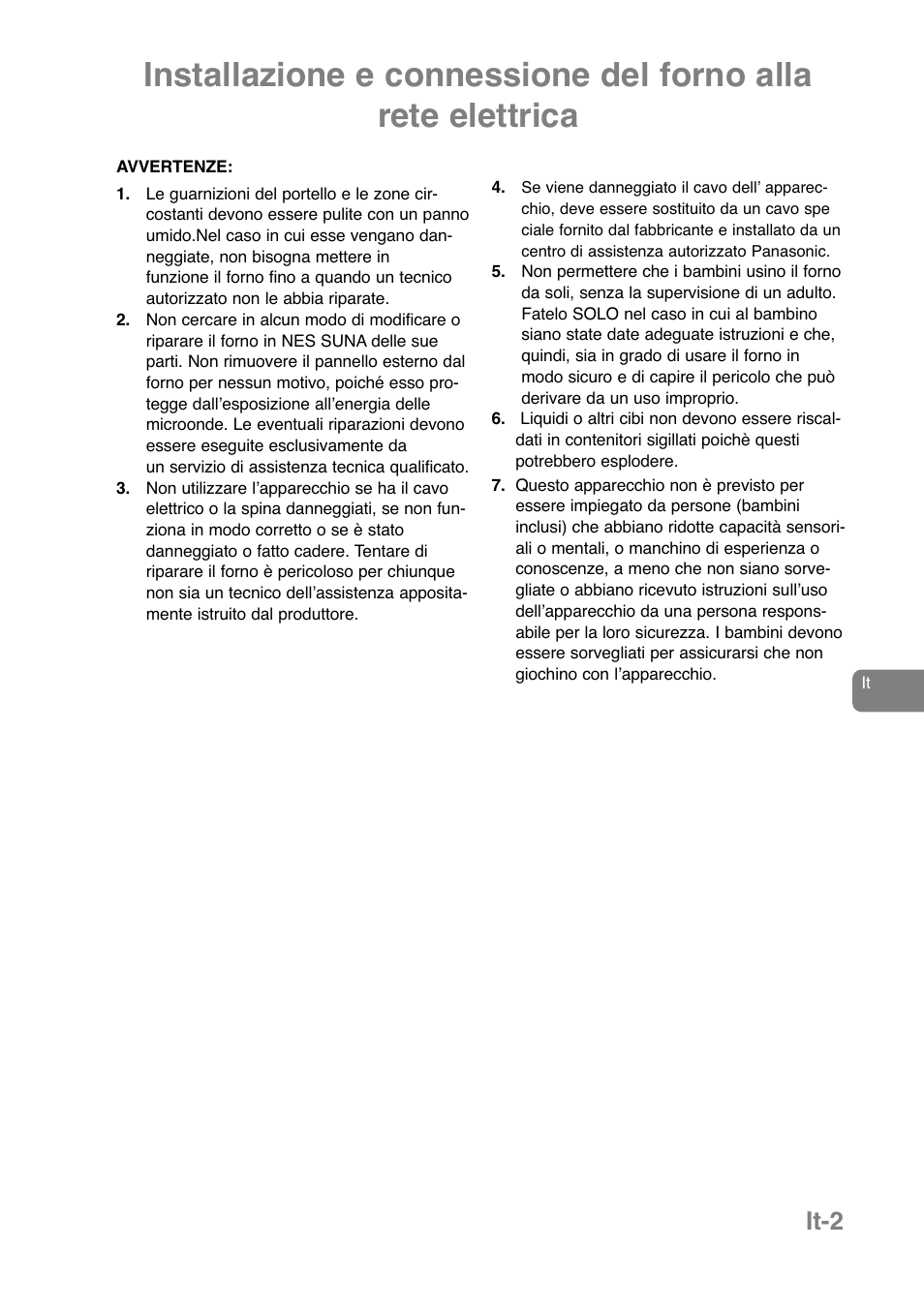 It-2 | Panasonic NNJ169MMWPG User Manual | Page 98 / 374